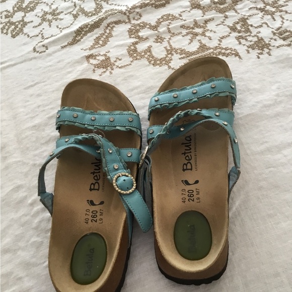 Birkenstock Blue Studded Sandals - Picture 2 of 5